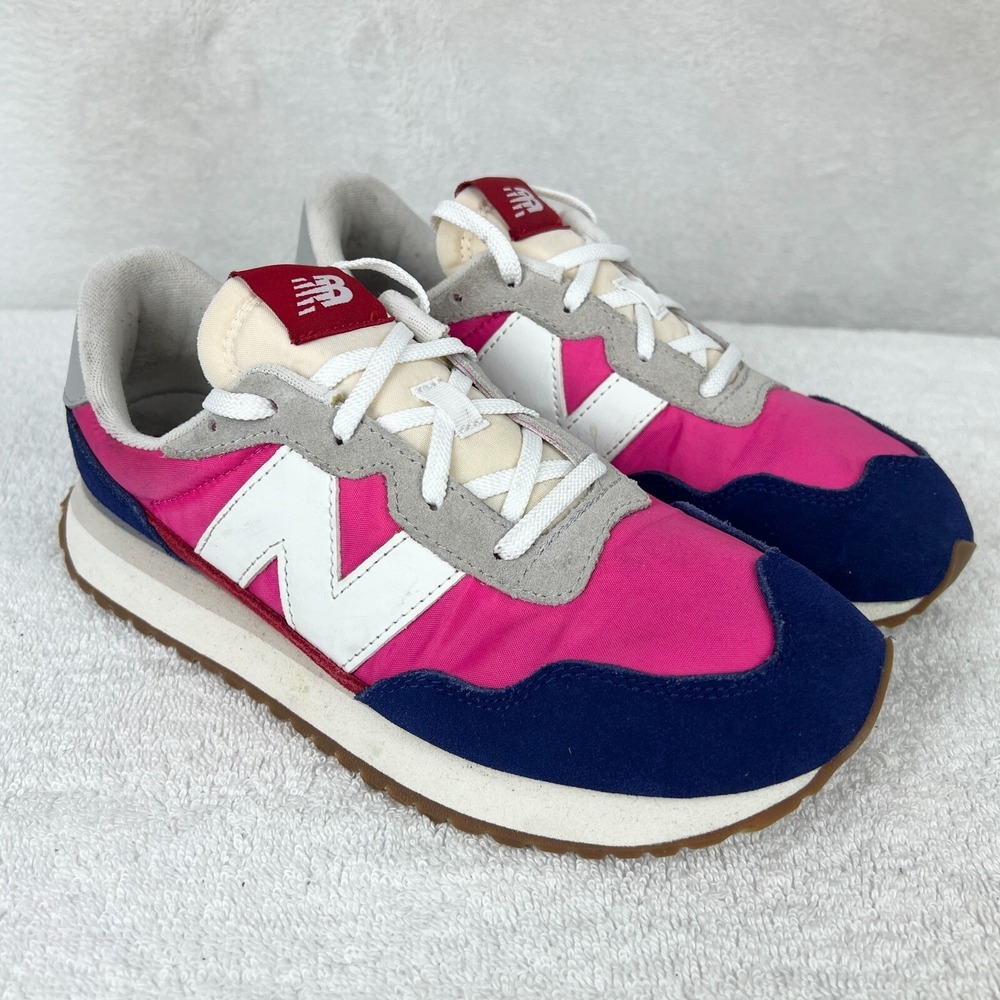 New Balance 237 Kids Sneakers US 7 Womens US‎ 8.5 Pink Blue Suede Mesh Shoes